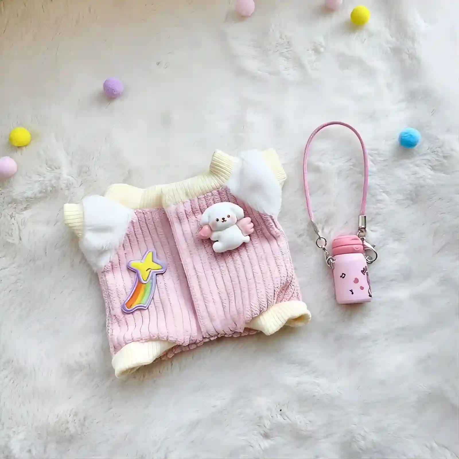 high quality corduroy jumpsuit for 17cm Labubu doll