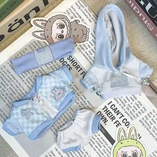 high quality material 17cm Labubu hoodie outfit for lasting enjoyment