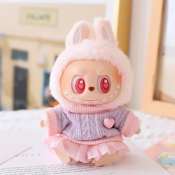 high quality 17cm Labubu doll clothes birthday gift