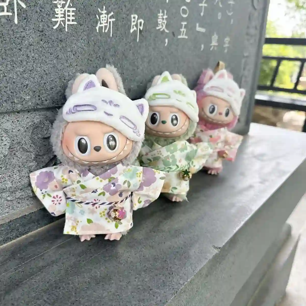 high quality 17cm Labubu doll kimono clothing set