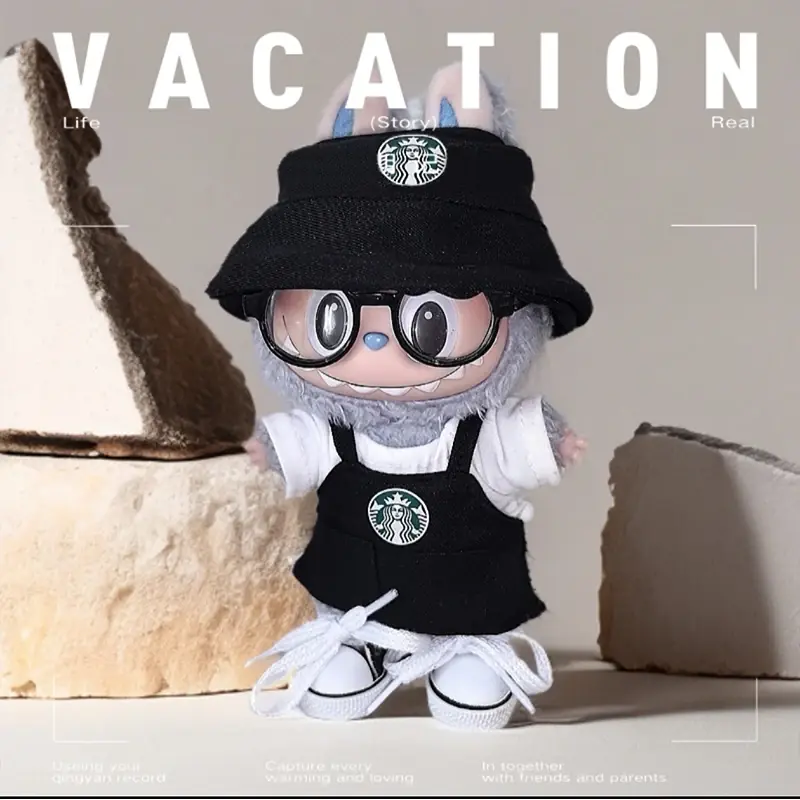 high quality 17cm Labubu doll outfit with sneakers