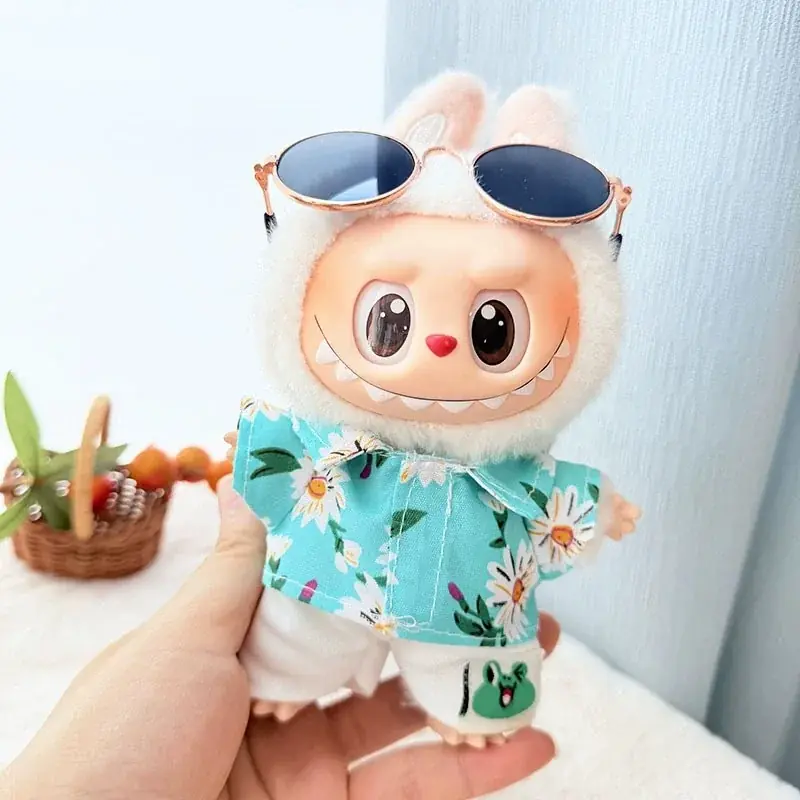 high quality 17cm Labubu doll summer outfit with accessories