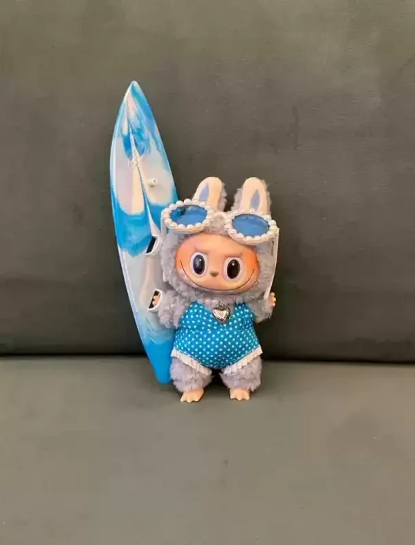 high quality 17cm Labubu doll summer swimsuit outfit set