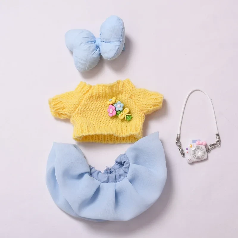 high quality 17cm doll clothes knit sweater skirt set