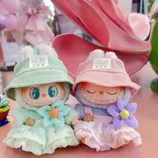 high quality 17cm labubu doll bunny outfit designer clothes