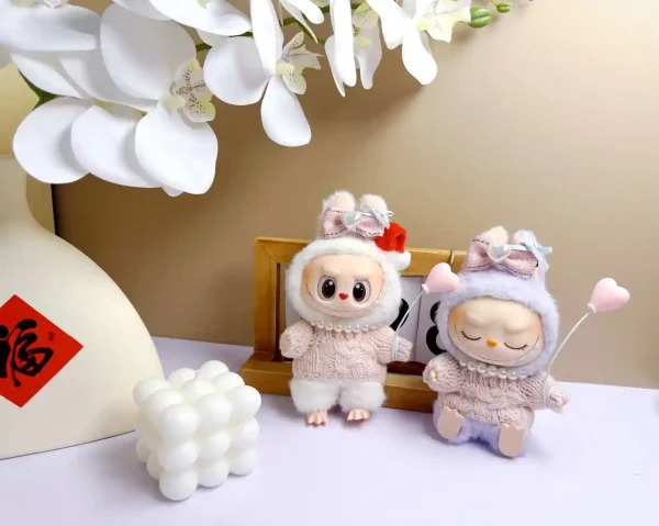 high quality 17cm labubu doll clothes accessories