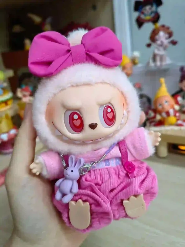 high quality 17cm labubu doll clothes corduroy outfit