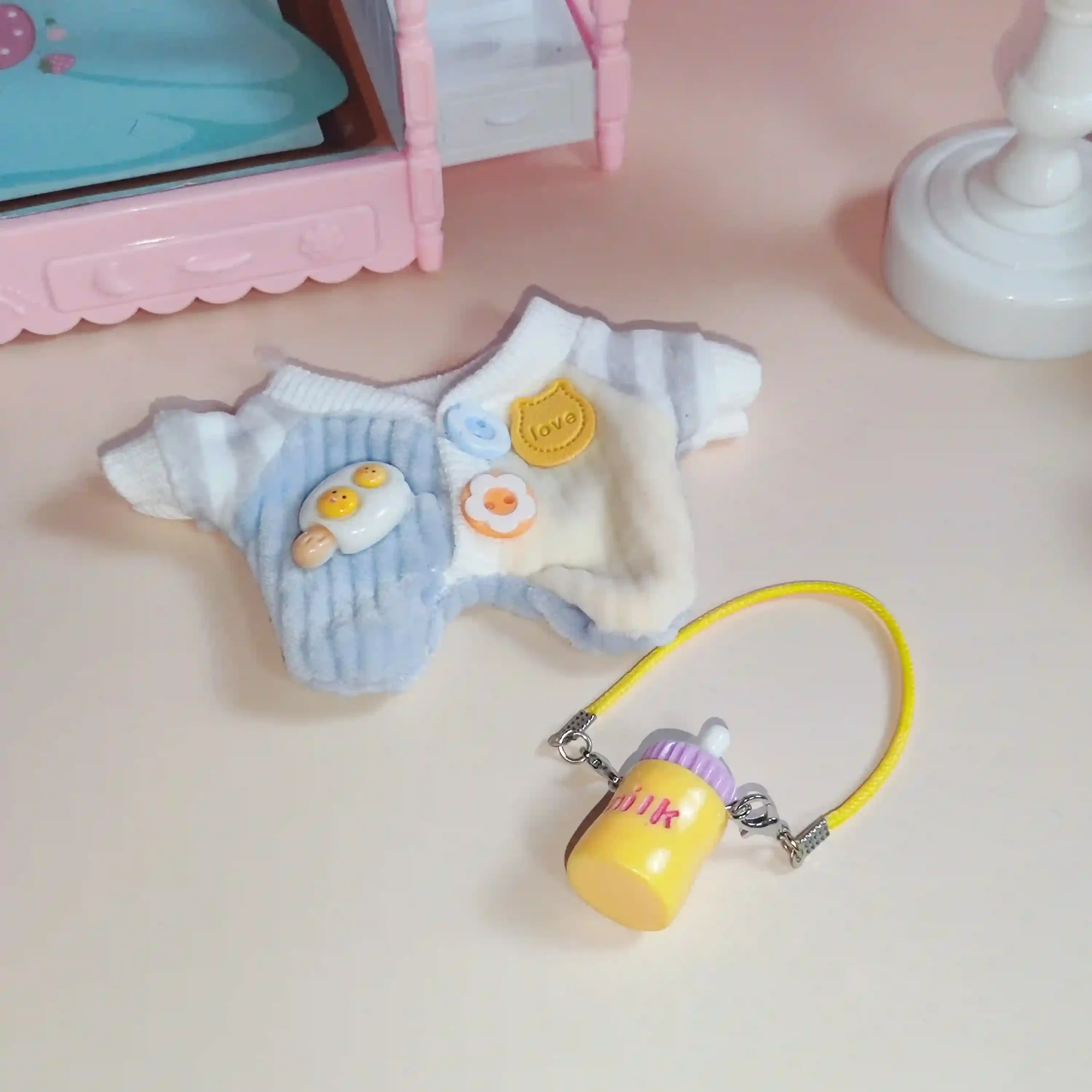 high quality 17cm labubu doll clothes with embroidered details scaled