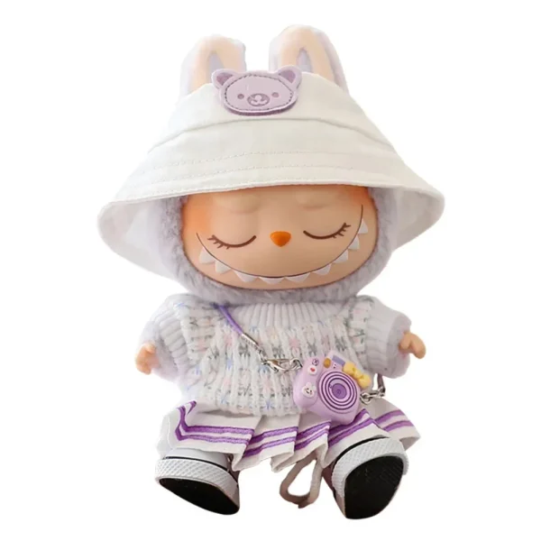 high quality 17cm labubu doll sweater dress set