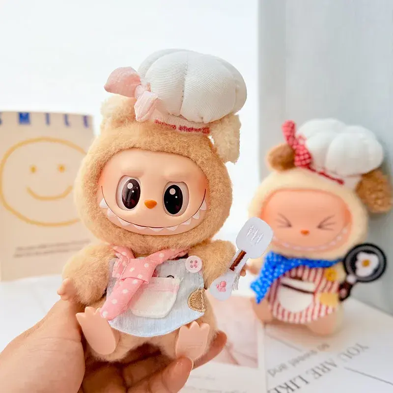 high quality cloth labubu chef costume for 15 17cm dolls