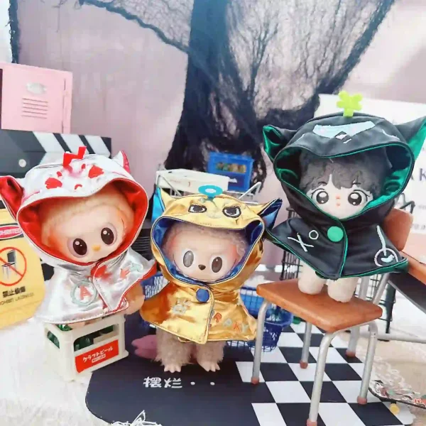 high quality cloth labubu doll hooded cloak with cat ears