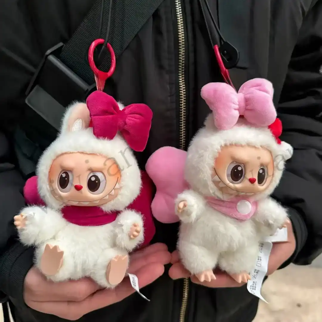 high quality cotton labubu doll outfit 15 17cm red bow