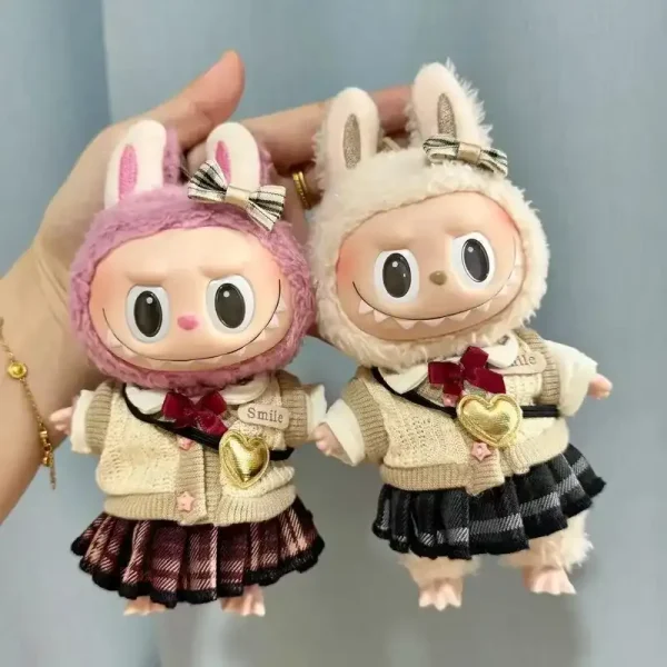high quality fabric 17cm Labubu school uniform for doll