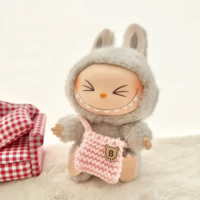 high quality knit bunny outfit for 17cm labubu dolls