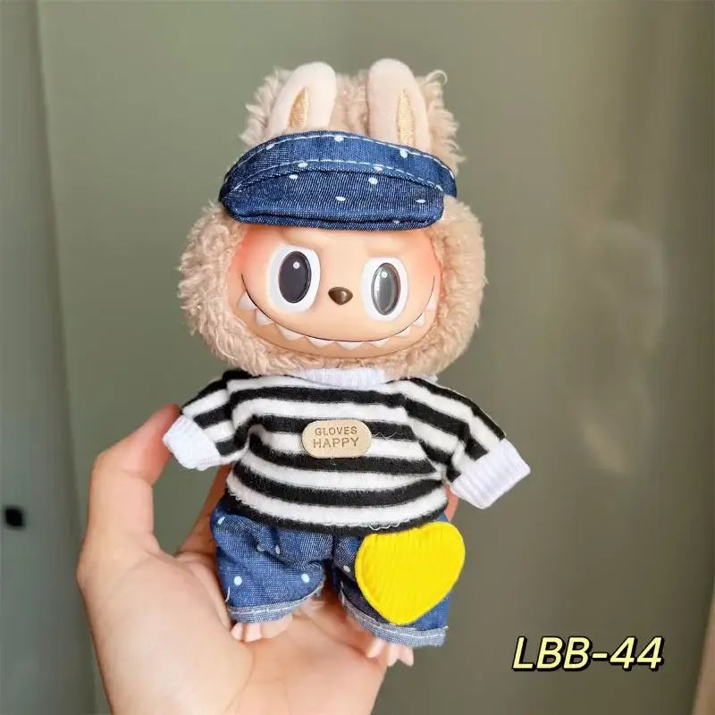 high quality labubu clothes 17cm sit down position