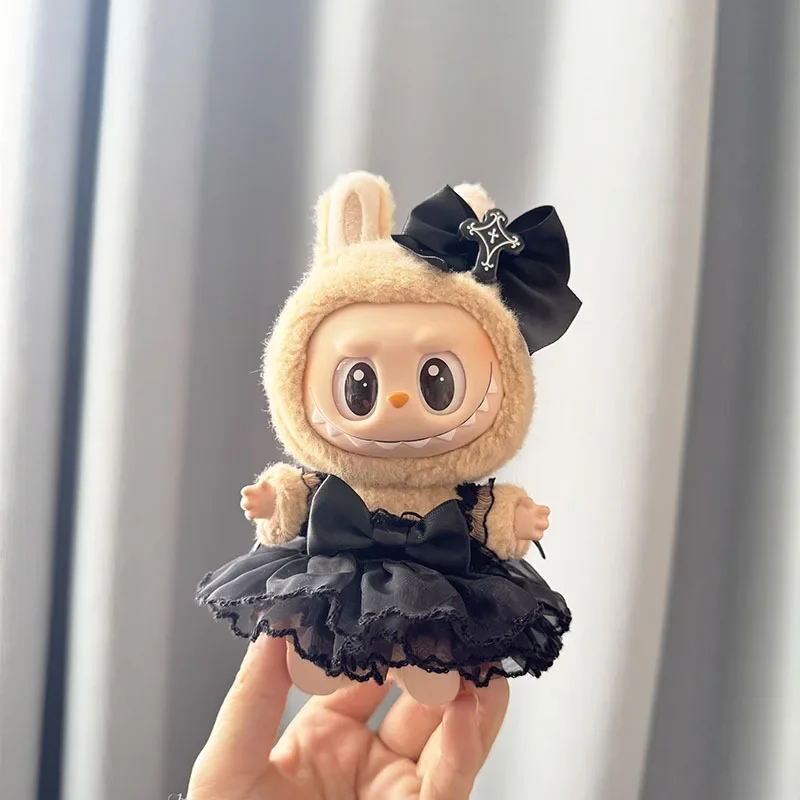 high quality labubu doll clothes black lace tutu set