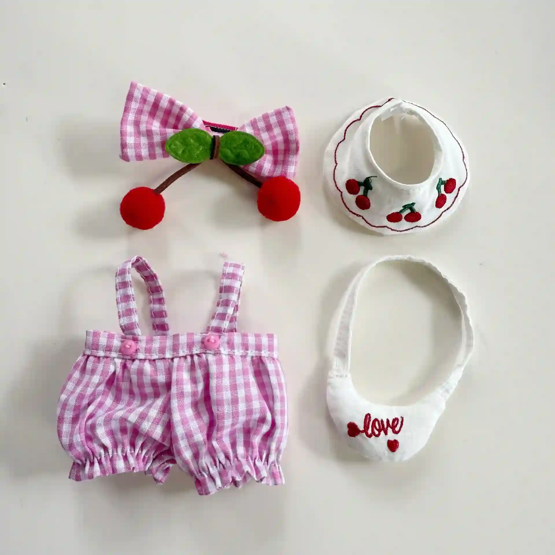 high quality labubu doll clothes cherry theme 15 17cm fit