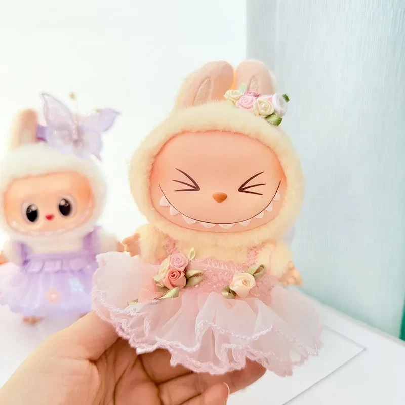 high quality labubu doll clothes set lavender pink tutu outfit