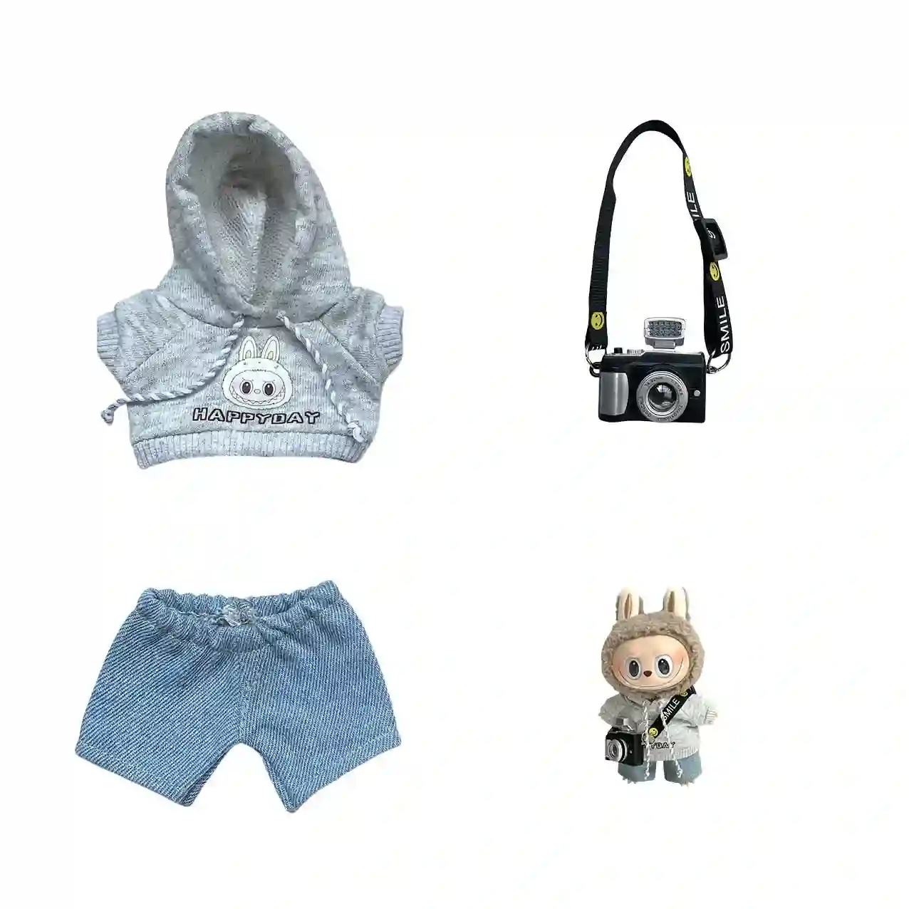 high quality labubu doll clothes set soft durable materials