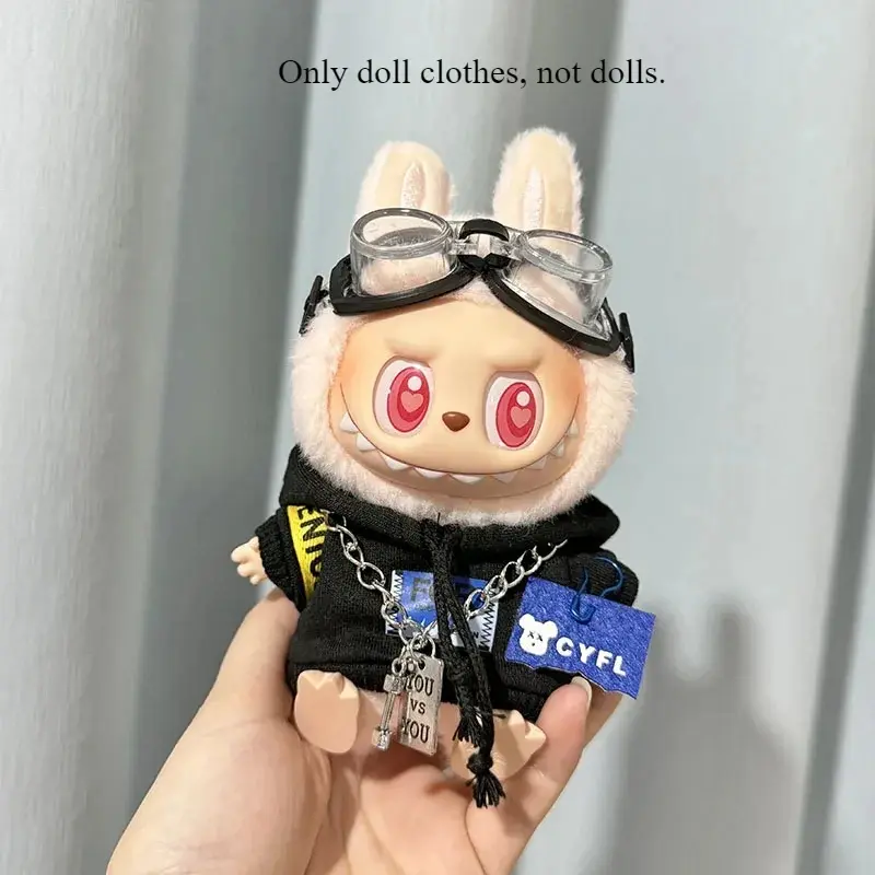 high quality labubu doll clothing set with chain necklace