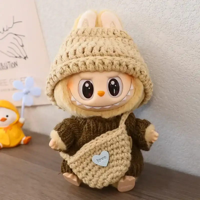 high quality labubu knit sweater hat set handmade