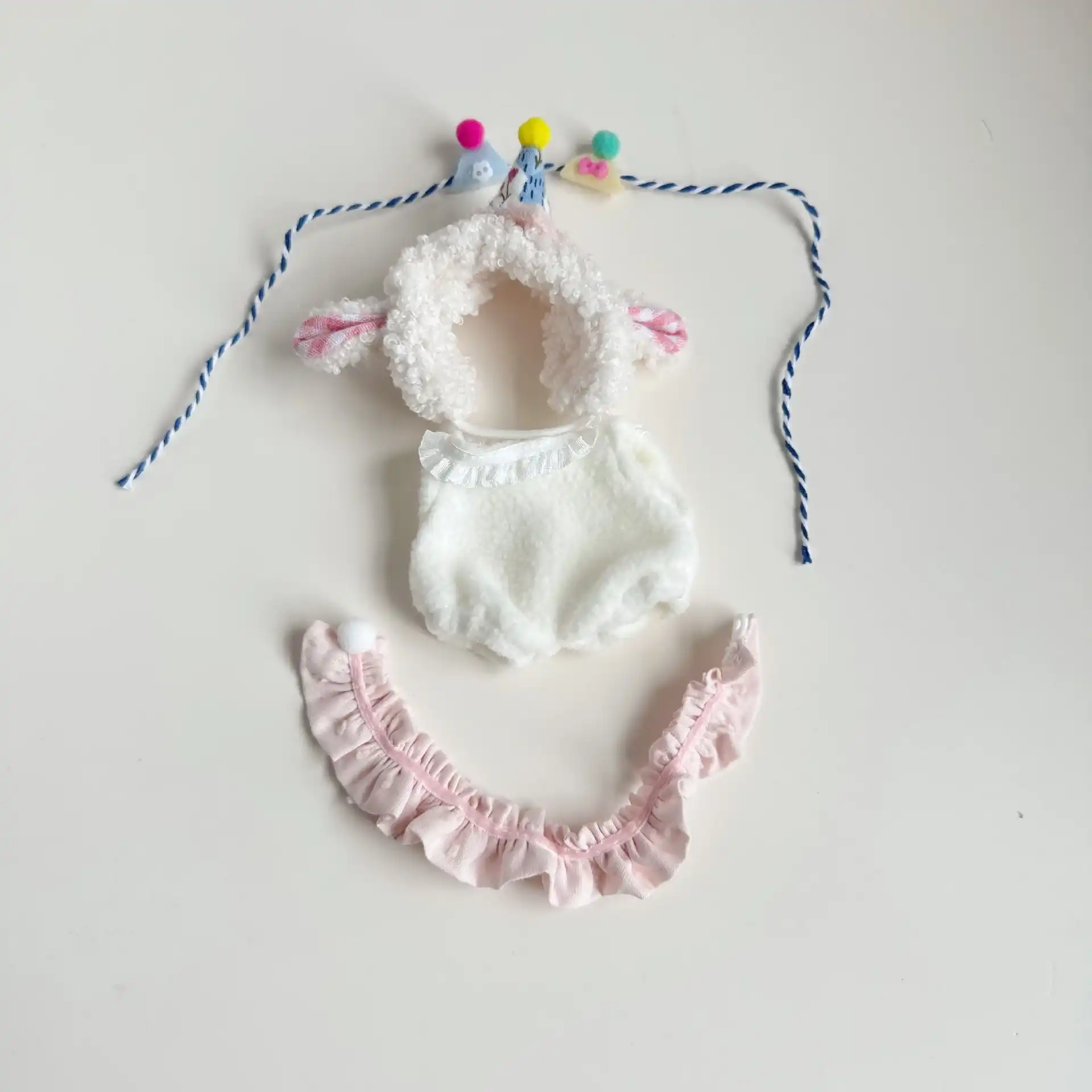 high quality labubu lamb costume with pink accents