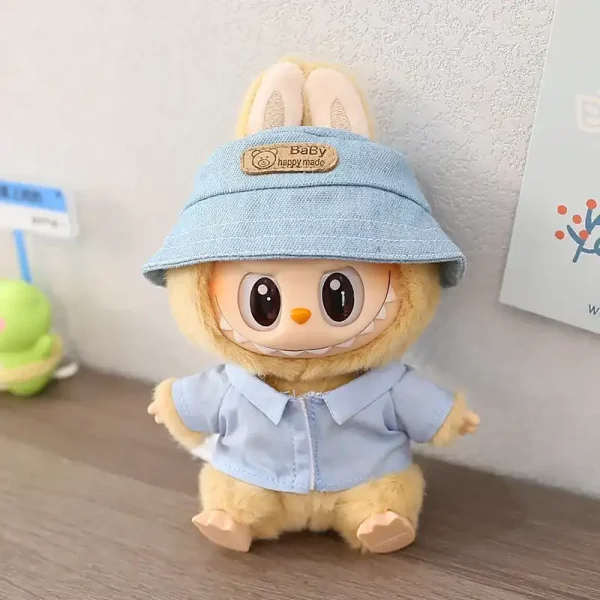 high quality materials 17cm Labubu doll bunny hat outfit