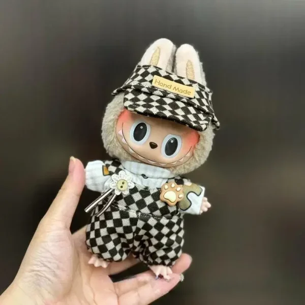 high quality materials labubu doll clothes bunny overalls