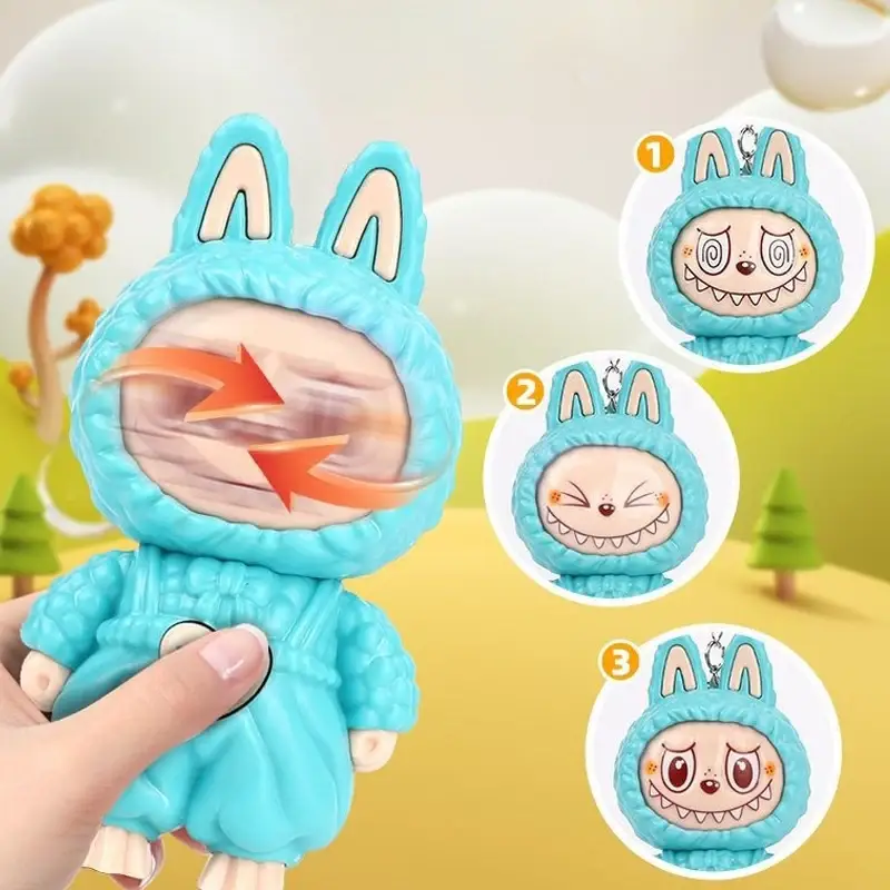 high quality plastic and metal labubu bunny keychain