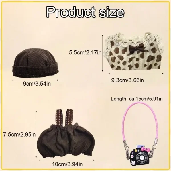 high quality plush 17cm Labubu doll clothing accessories set