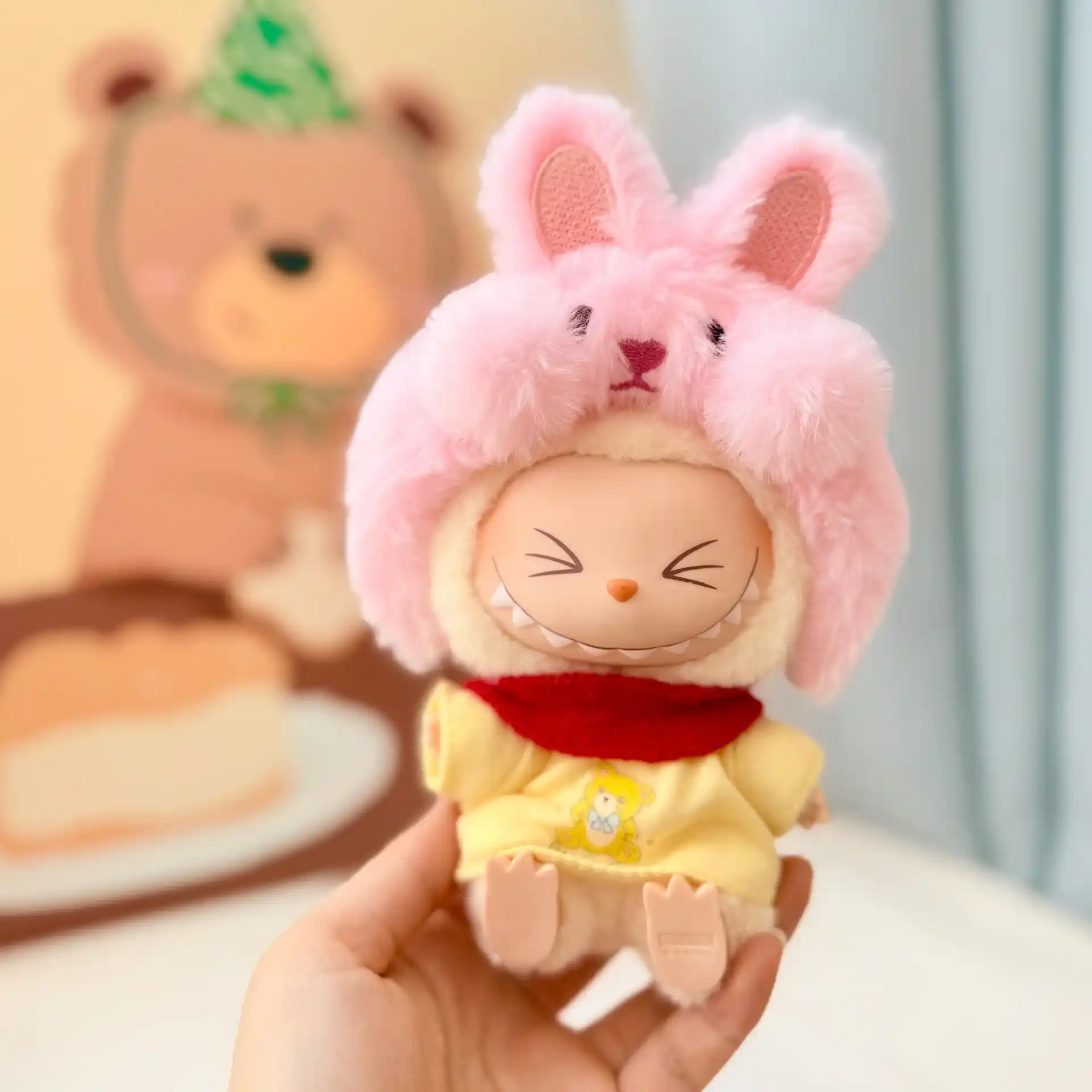 high quality plush animal hat and t shirt for 15 17cm labuubu doll