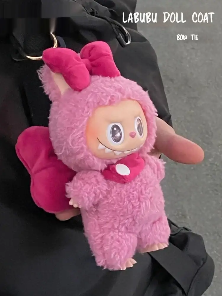 high quality plush bunny outfit for 17cm Labubu enamel doll