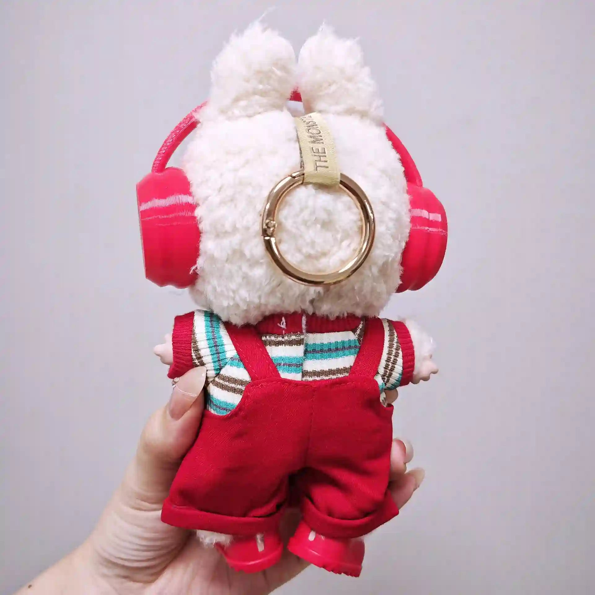 high quality red overalls outfit for 15 17cm labubu doll
