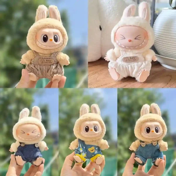 high quality soft fabric Labubu bunny outfit for 17cm doll