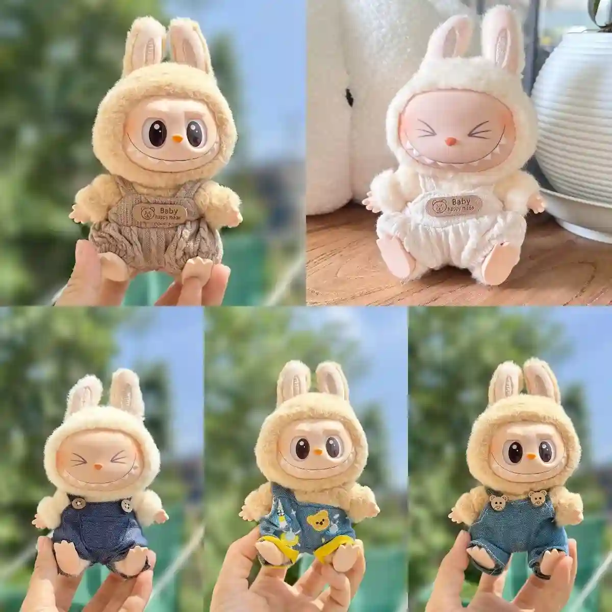 high quality soft fabric Labubu bunny outfit for 17cm doll