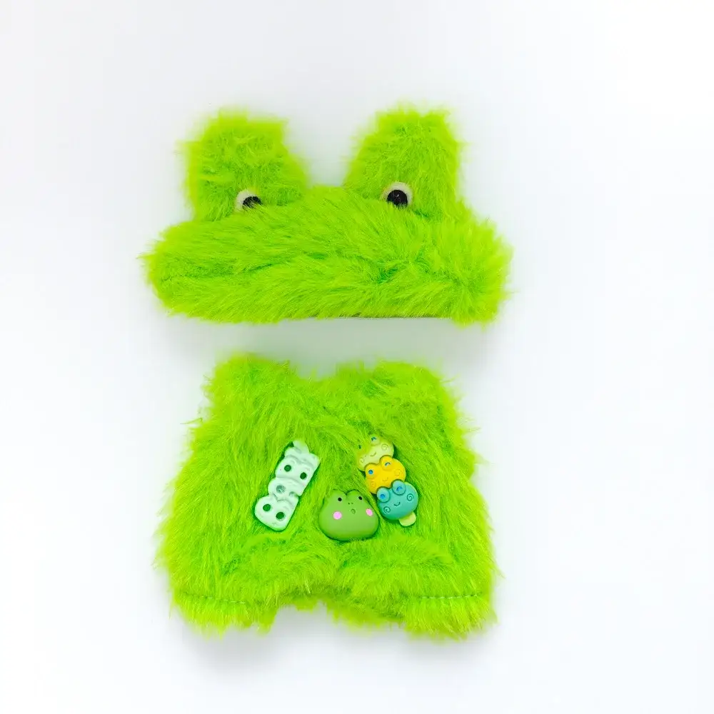 high quality soft plush frog costume for 15cm 17cm labubu