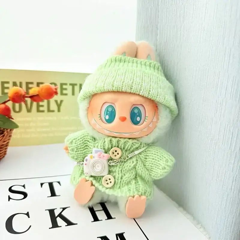 high quality stretchy knitted sweater hat set for labubu dolls
