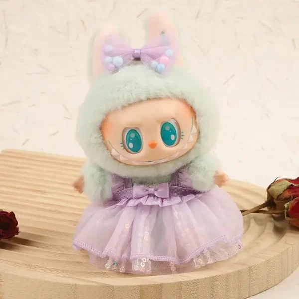 high quality tulle and satin labubu doll clothing