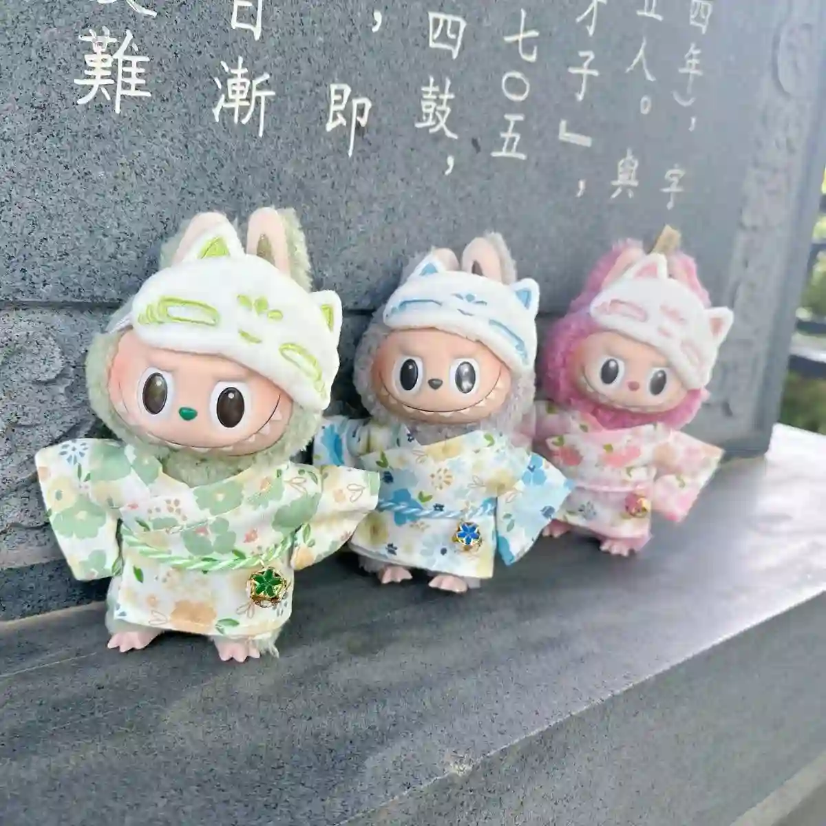 japanese inspired kimono outfit for 17cm Labubu doll