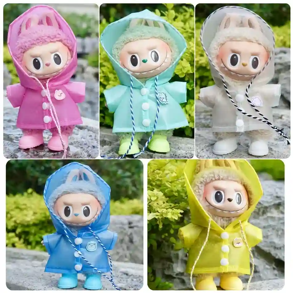 kawaii raincoat for 17cm Labubu I and II idol dolls