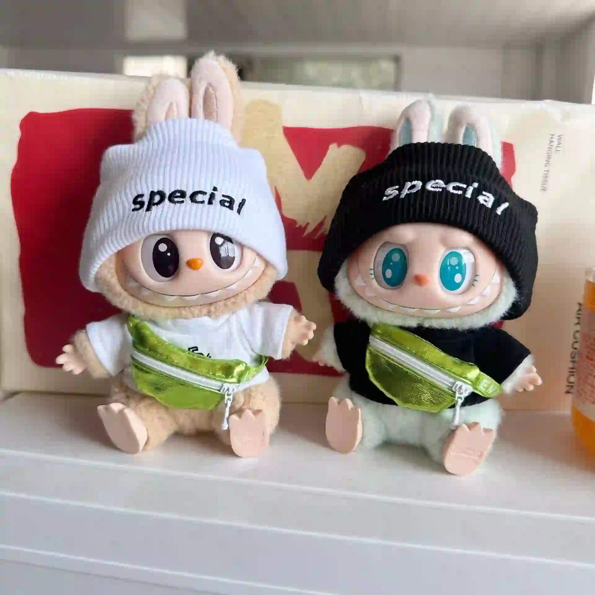 knitted beanie hat for 17cm Labubu doll clothing set
