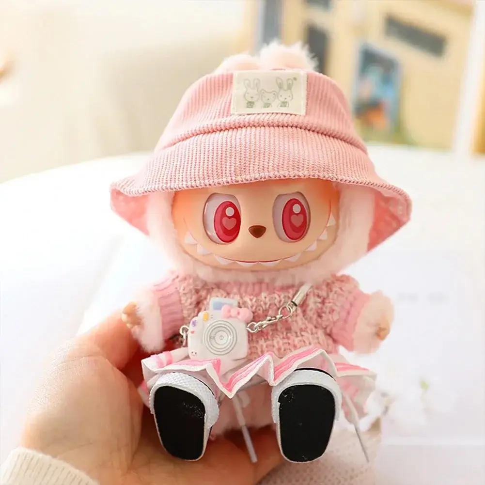 labubu 17cm bunny outfit sweater dress set pink