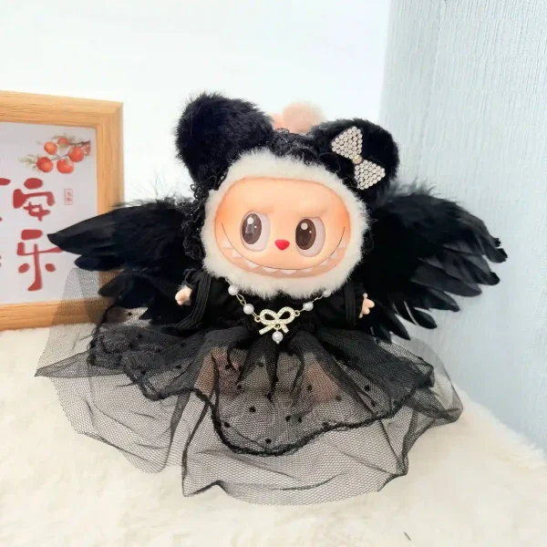 labubu black angel wings outfit photography prop costume