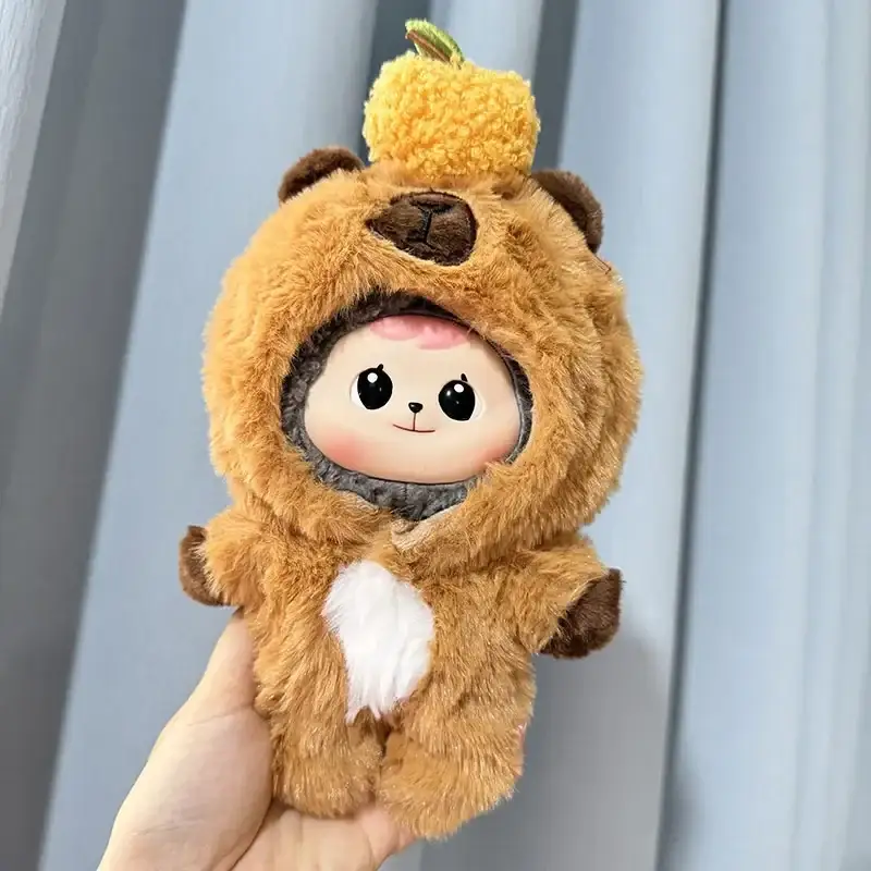 labubu brown bear onesie outfit 15 17cm plush doll clothes
