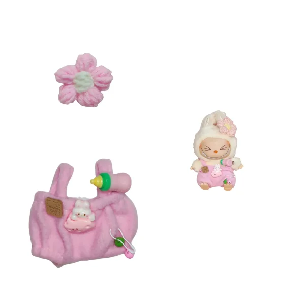 labubu bunny clothes with safety pin bell accessories