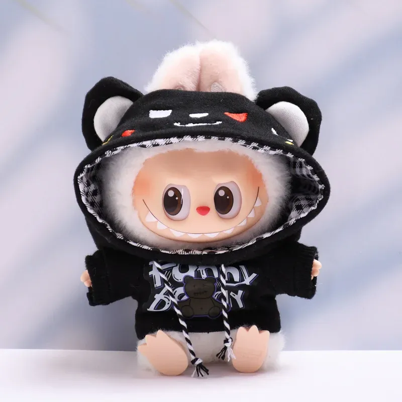 labubu bunny hoodie outfit for 15cm doll casual style