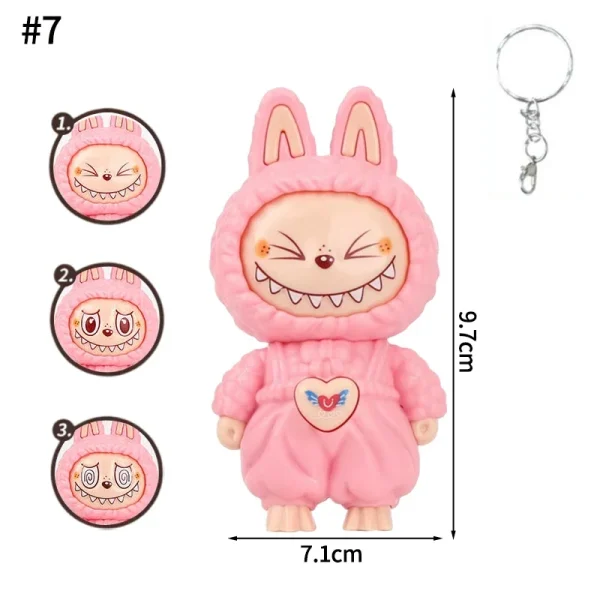 labubu bunny keychain featuring playful wink expression