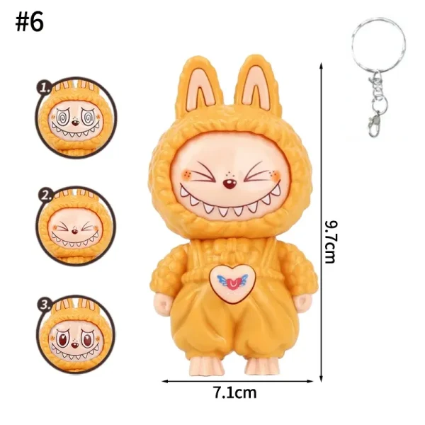 labubu bunny keychain showing sweet shy gaze expression