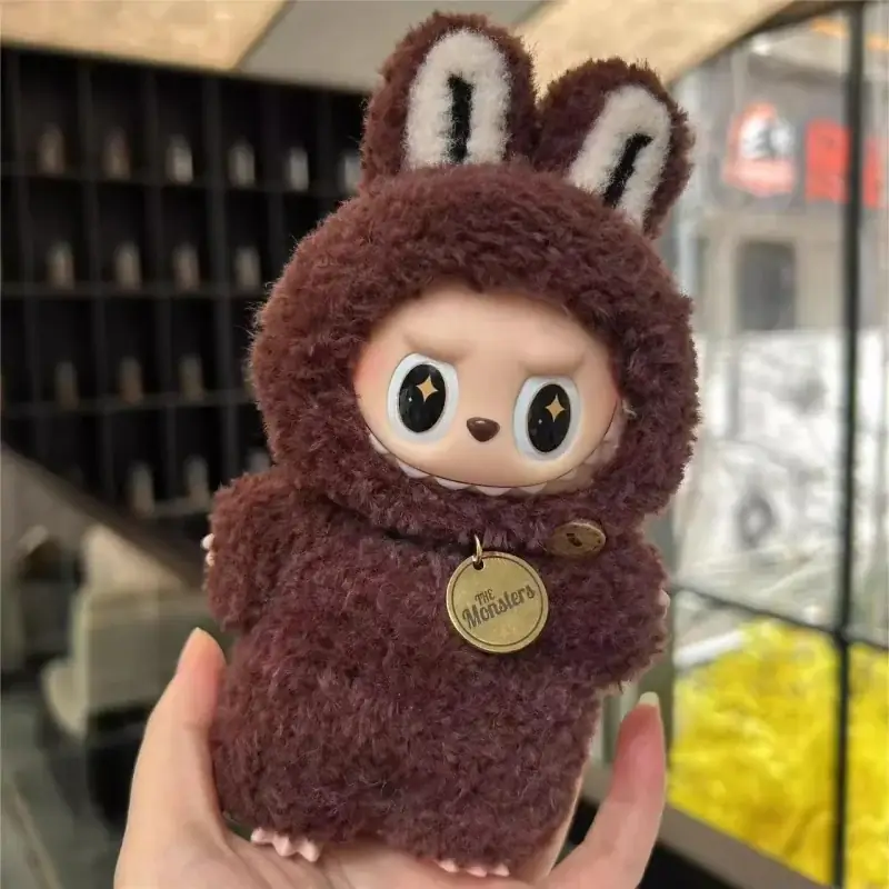 labubu bunny monster cosplay outfit with fluffy tail and charm necklace