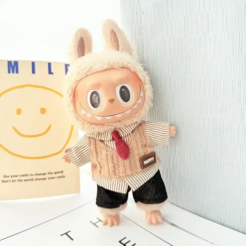 labubu bunny photographer outfit set for 15cm to 17cm dolls